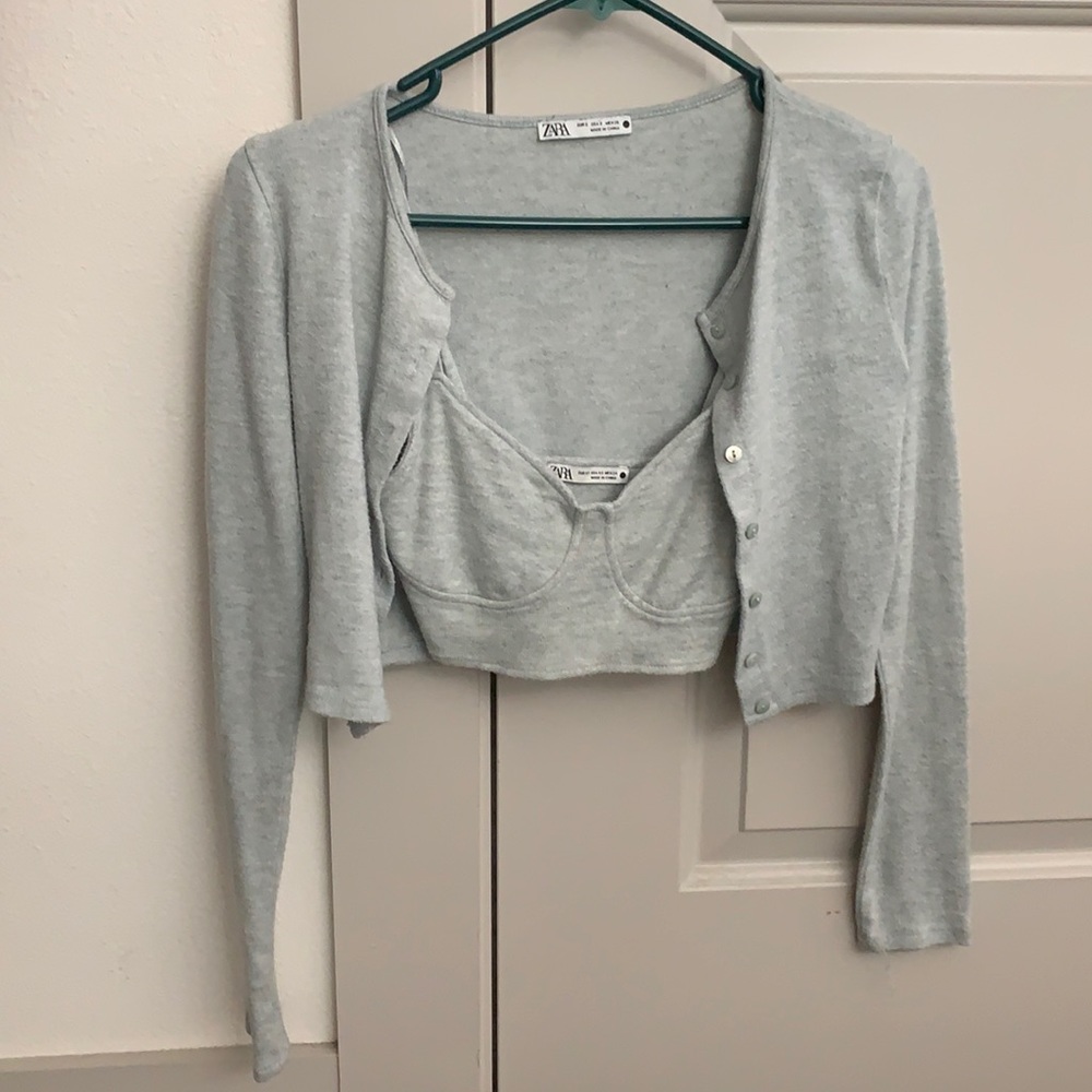 Two piece cardigan tank
